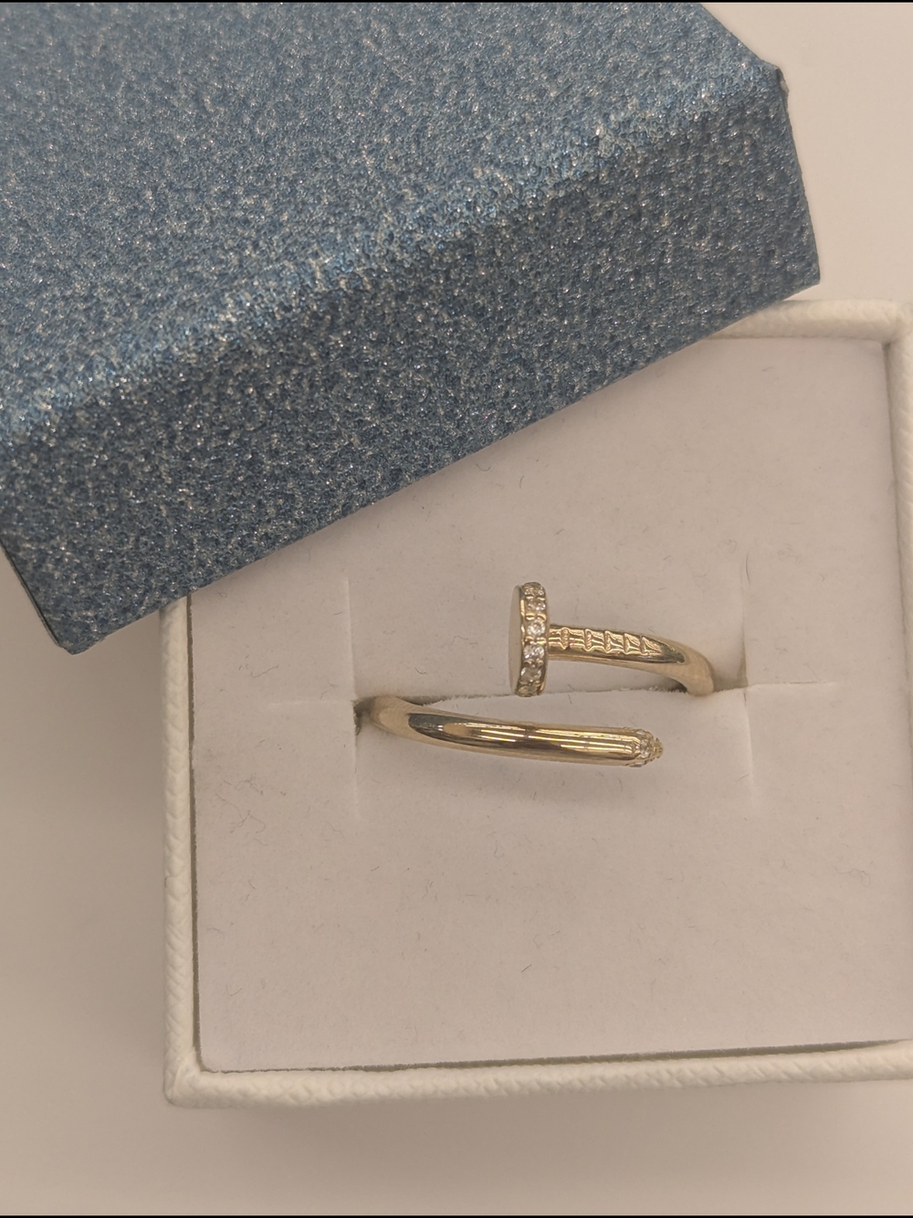 10kt Real Gold Women's Nail Ring size 8